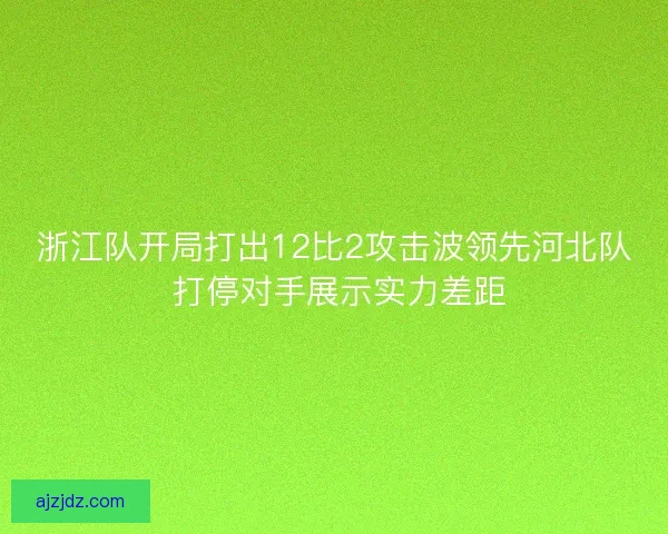 浙江队开局打出12比2攻击波领先河北队 打停对手展示实力差距